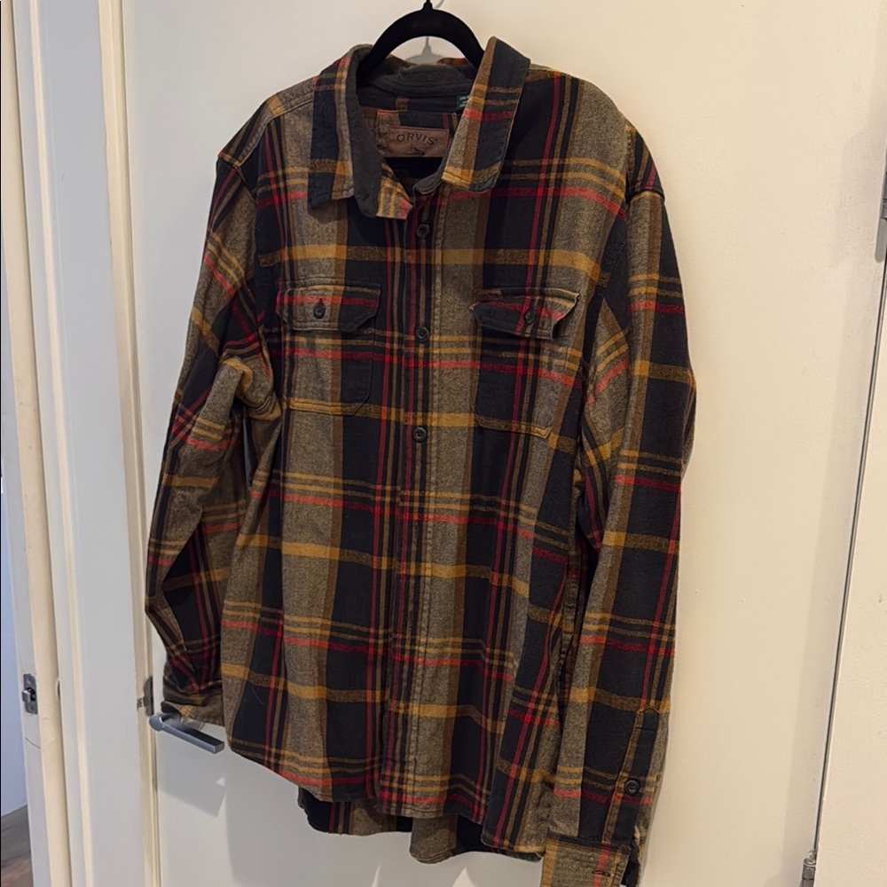 Orvis Plaid Shirt Jacket - Black, Red, Yellow